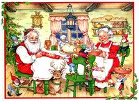 Santa and Mrs Claus at the CHristmas table