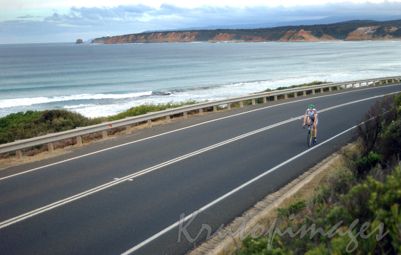 cyclist on the Great Ocean road