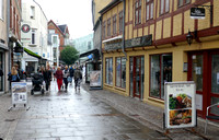 Aalborg Denmark European town on a wet day.