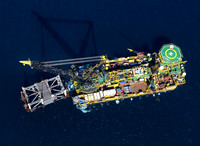 Aerial view of the DB30 at work on Bass Strait WEst Tuna platform -RAT build