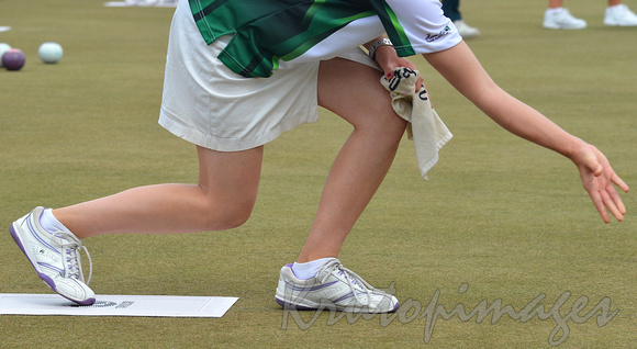 detailof a female bowls competitor during a tournament