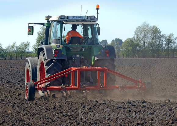 crop preparation ploughing fields by tractor