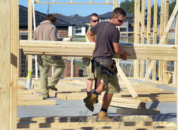 carpenters building at frame stage
