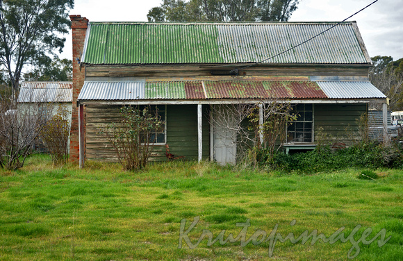 Remote Australian country home with corrugated roof on a small farm