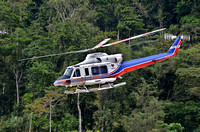 helicopter in operation over the PNG-LNG pipeline work in the southern highlands Papua New Guinea.
