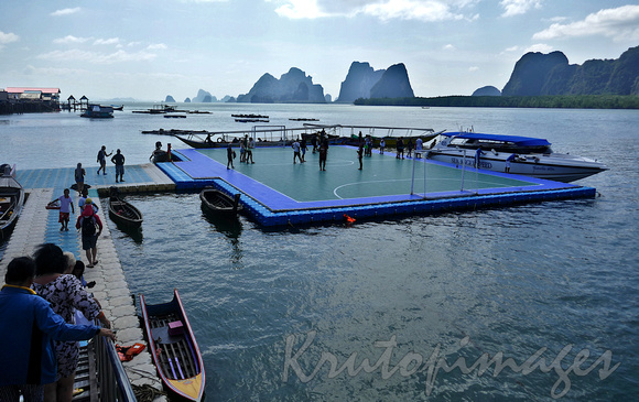 Thailand -Floating Football Field on the Island of Koh Panyee