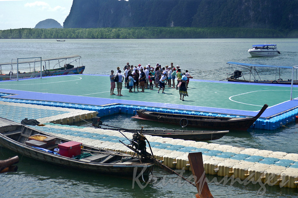 Thailand on the island of Koh Panyee the desire and persistence of the children to have a football field caused the build of the %22Floating Football Field