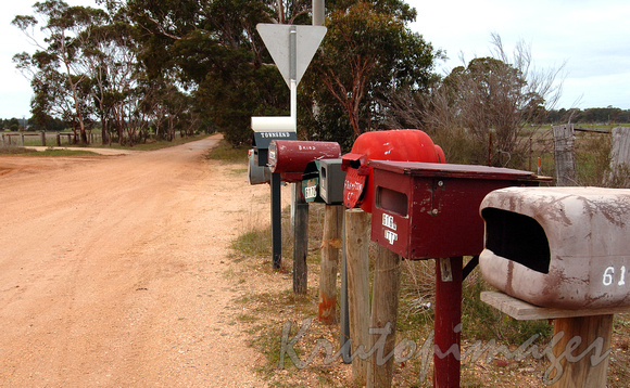 letterboxes on dirt road victoria