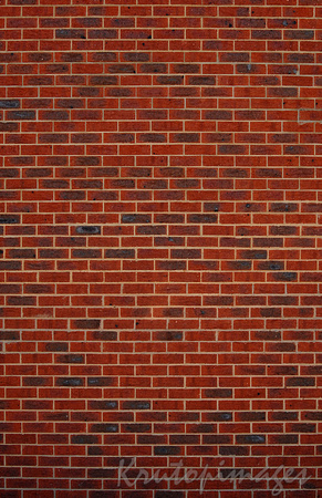 detail of a high red brick wall