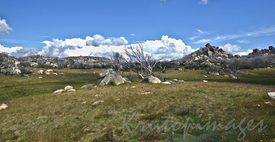 Bright-Mt Buffalo district rock formation and clouds-2