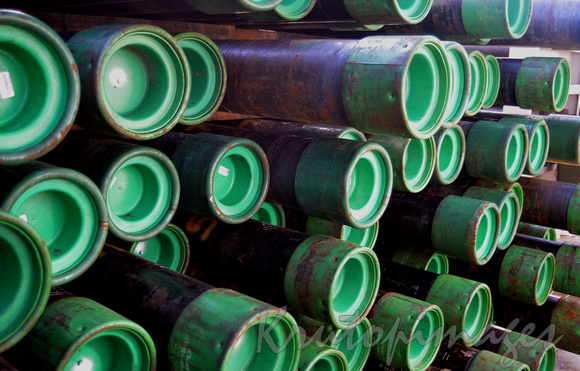 OIL & GAS INDUSTRY Drilling pipes stacked