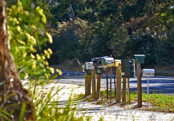 individual mailboxes on the side of the main road in country Victoria-Australia