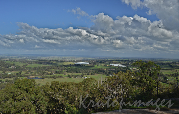 High view from Mt Cannibal Gippsland south toward Wisons Prometory