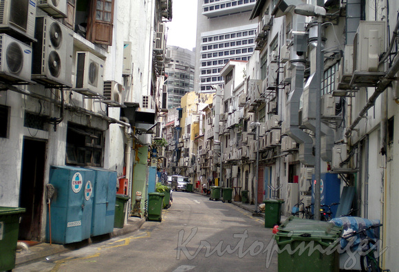 Singapore air conditioners back streets