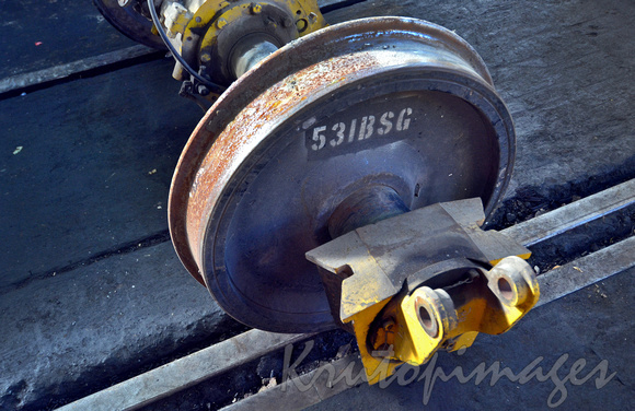 Rail wheel in maintenance yard