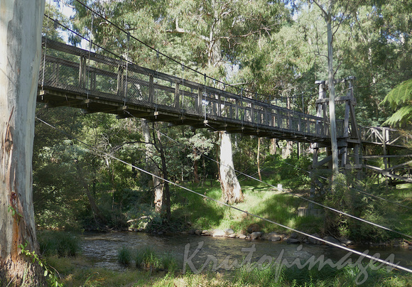 Suspension Bridge over the Yarra River at Warburton Victoria