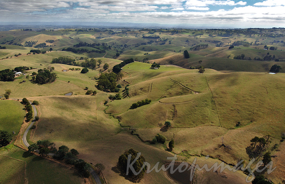 Gippsland hills and farming district aerial