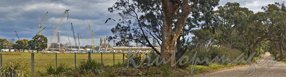 Victorian bush road with Gas plant