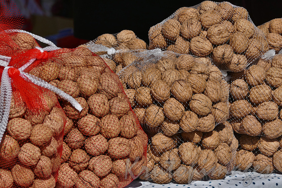 Bags of walnuts at the nut festival in Wandiligong