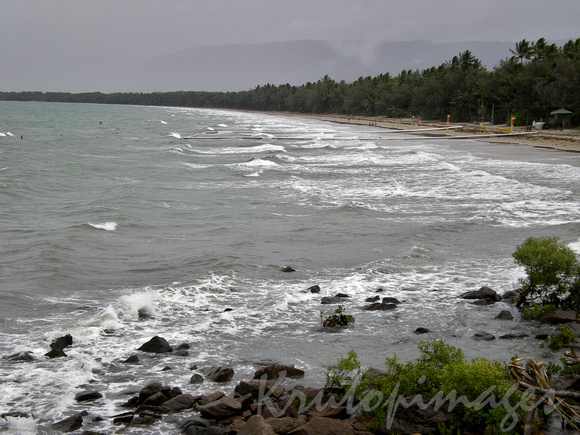 Port Douglas shoreline on a gloomy tropical dat