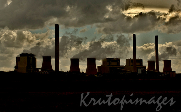 environment silhouette of Loy Yang power station in the Latrobe Valley