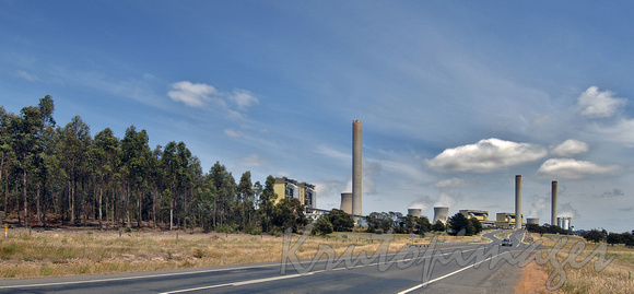LOY YANG Power station in the Latrobe Valley, Victoria from the main road-wide