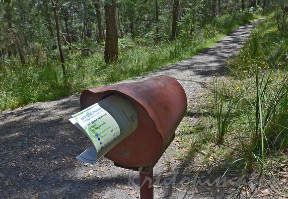 Lone rusted mailbox in rural Victoria