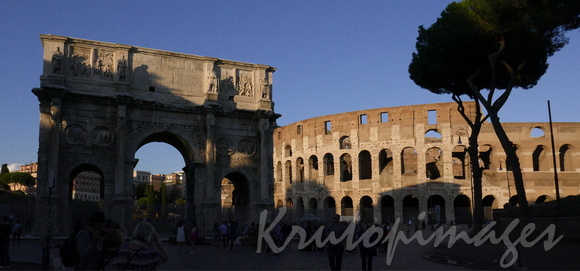 Italy, Rome-Colosseum nearing sunset