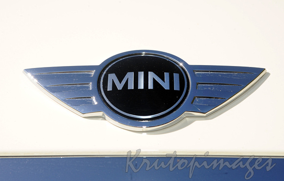 Mini logo on vehicle