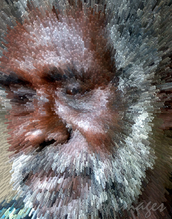 Effect in tiling on aboriginal face.