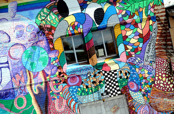 San Francisco colourful decoration on housing.