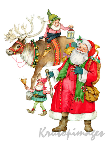 Santa reigndeer & elf
