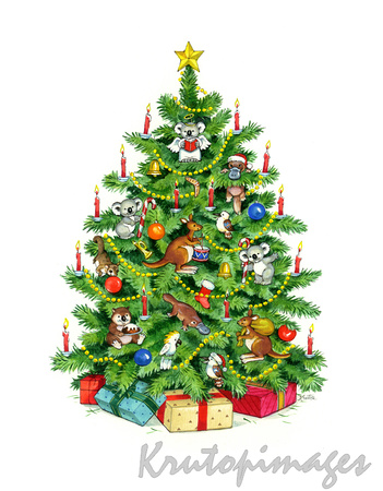 Christmas tree with Aussie animals