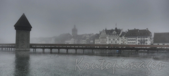 Lucerne foggy day Switzerland