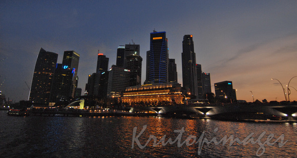 Singapore evening on the river