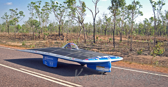 Solar energy vehicle near katherine Northern Territory.