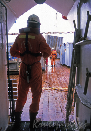 Offshore worker on support vessel