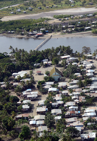 LeaLea aerial view of PNG village.