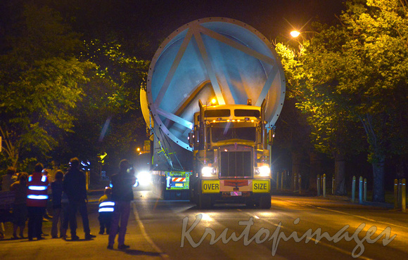 Transporting huge storage tanks at night-Victoria
