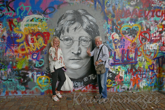 Prague Lee & I at the Lennon Wall