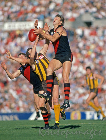 Australian Rules- VanDer Haar takes a high mark playing in the VFL finals vs Hawthorn-89