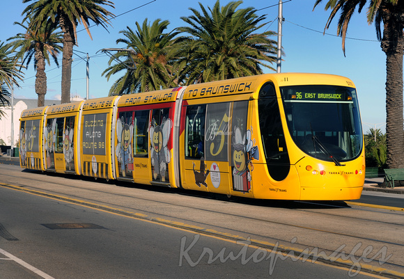 Decorated Public Transport Tram in St Kilda Melbourne