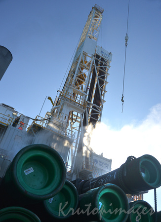 Drill Rig and pipes on deck
