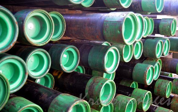 Drill pipes stacked offshore