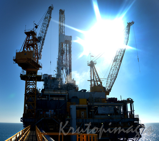 Offshore platform Australia, with drilling rig