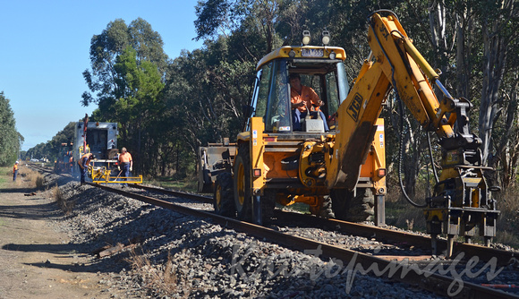 maintenance on country rail line,tracks