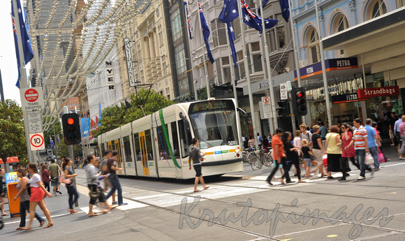 Melbourne tram in CBD