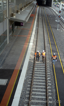 rail track inspection Southern Cross railway station Melbourne.