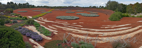 Panorama showing central desert area at the Botanic Gardens -Cranbourne.