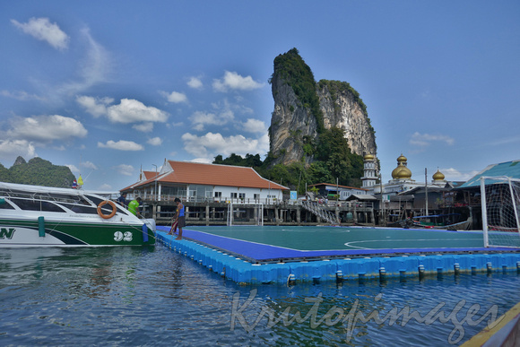 Floating football field constructed at Koh Panyee Thailand where the Thai National Football team originated-3